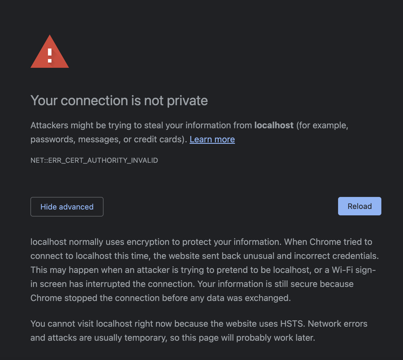 Your connection is not private